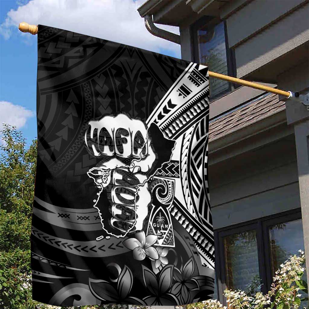 Hafa Adai Guam Discovery Day Garden Flag Chamorro Latte Stone Hand Black Version LT14 - Polynesian Pride