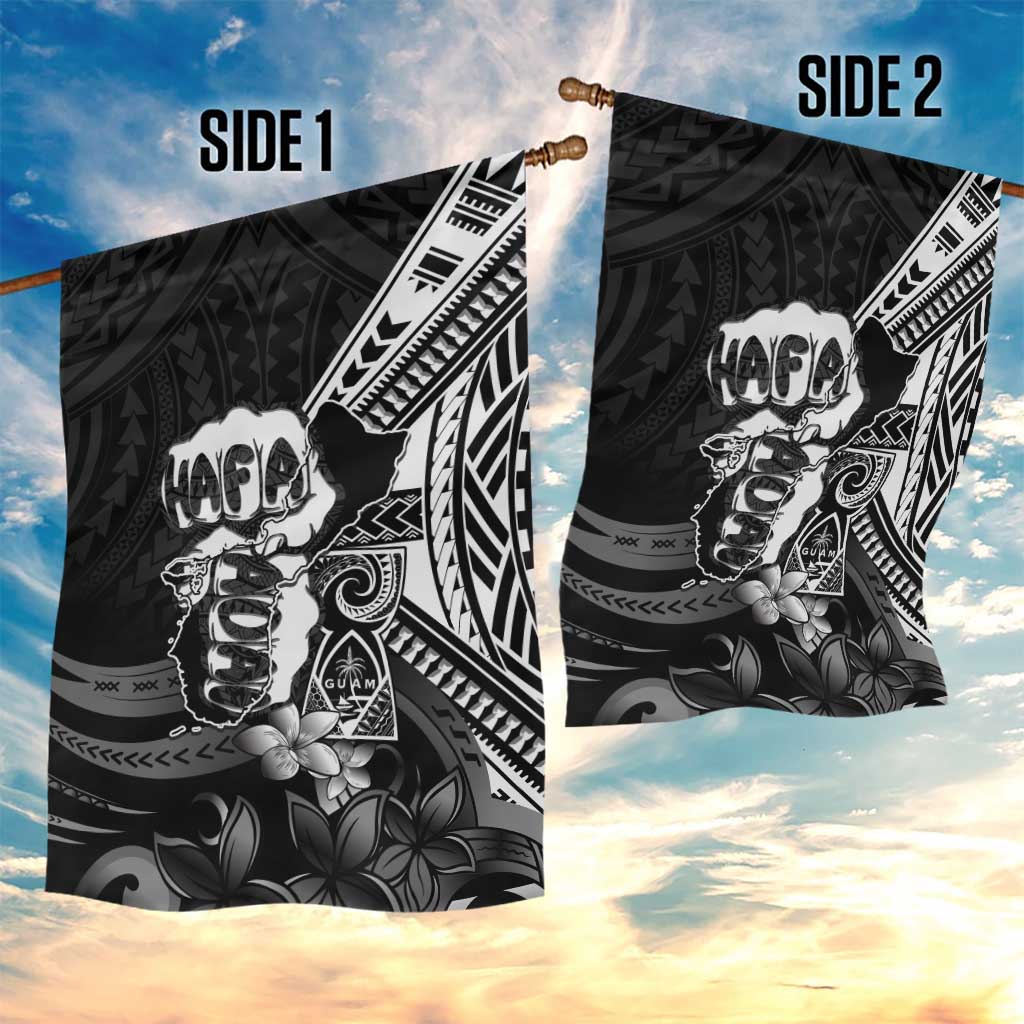 Hafa Adai Guam Discovery Day Garden Flag Chamorro Latte Stone Hand Black Version LT14 - Polynesian Pride