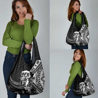 Hafa Adai Guam Discovery Day Grocery Bag Chamorro Latte Stone Hand Black Version LT14 - Polynesian Pride