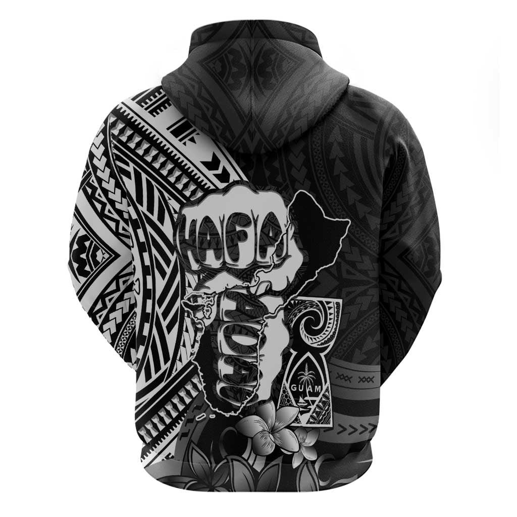 Hafa Adai Guam Discovery Day Hoodie Chamorro Latte Stone Hand Black Version LT14 - Polynesian Pride
