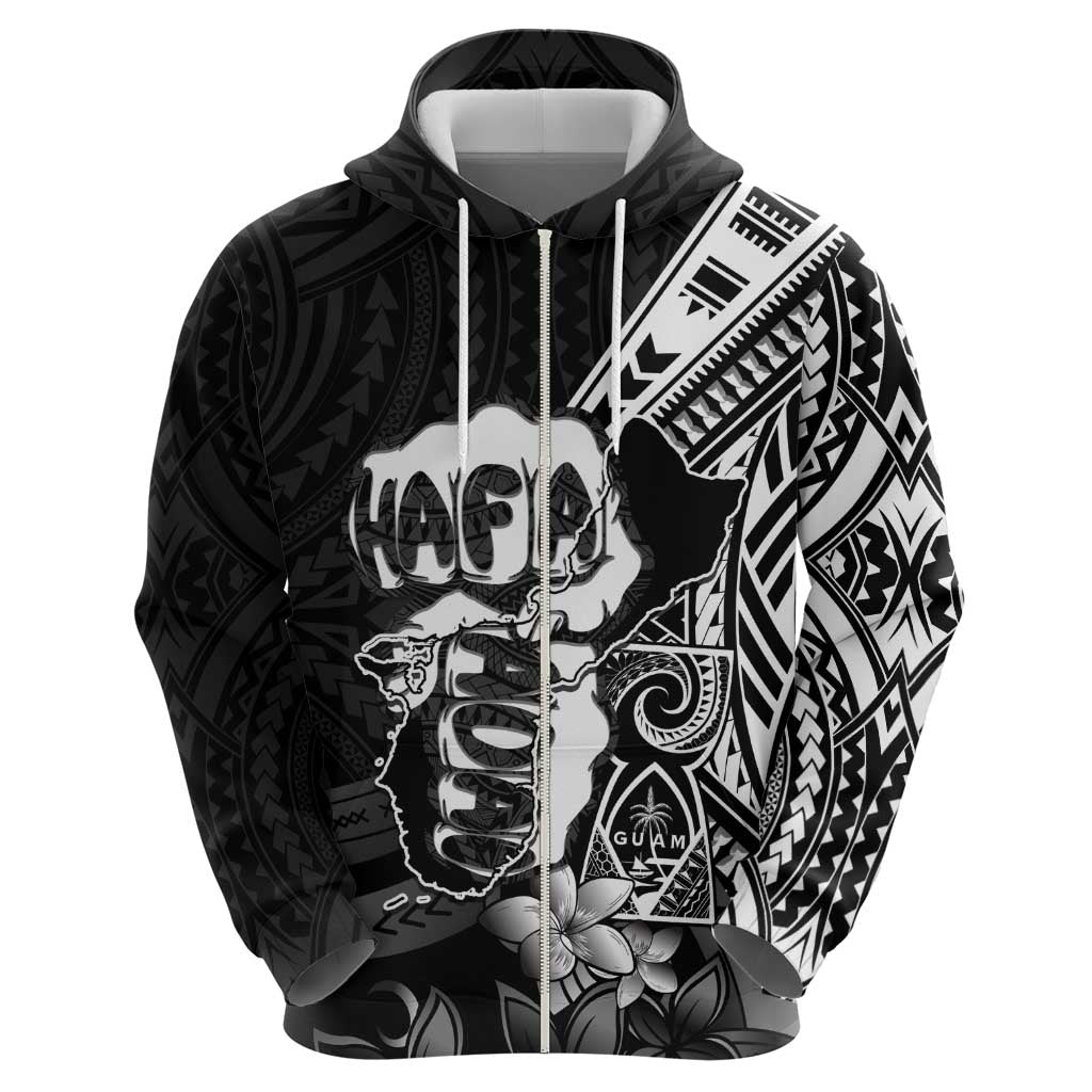 Hafa Adai Guam Discovery Day Hoodie Chamorro Latte Stone Hand Black Version LT14 - Polynesian Pride