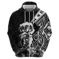 Hafa Adai Guam Discovery Day Hoodie Chamorro Latte Stone Hand Black Version LT14 - Polynesian Pride