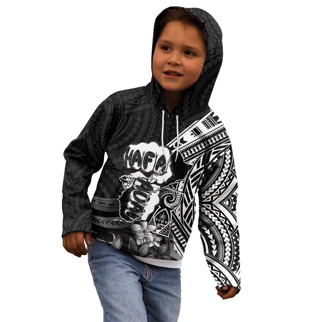 Hafa Adai Guam Discovery Day Kid Hoodie Chamorro Latte Stone Hand Black Version LT14 - Polynesian Pride