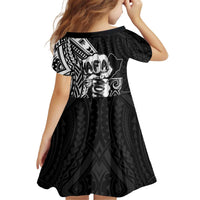 Hafa Adai Guam Discovery Day Kid Short Sleeve Dress Chamorro Latte Stone Hand Black Version