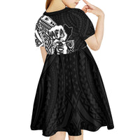 Hafa Adai Guam Discovery Day Kid Short Sleeve Dress Chamorro Latte Stone Hand Black Version