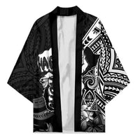 Hafa Adai Guam Discovery Day Kimono Chamorro Latte Stone Hand Black Version LT14 Unisex Black - Polynesian Pride