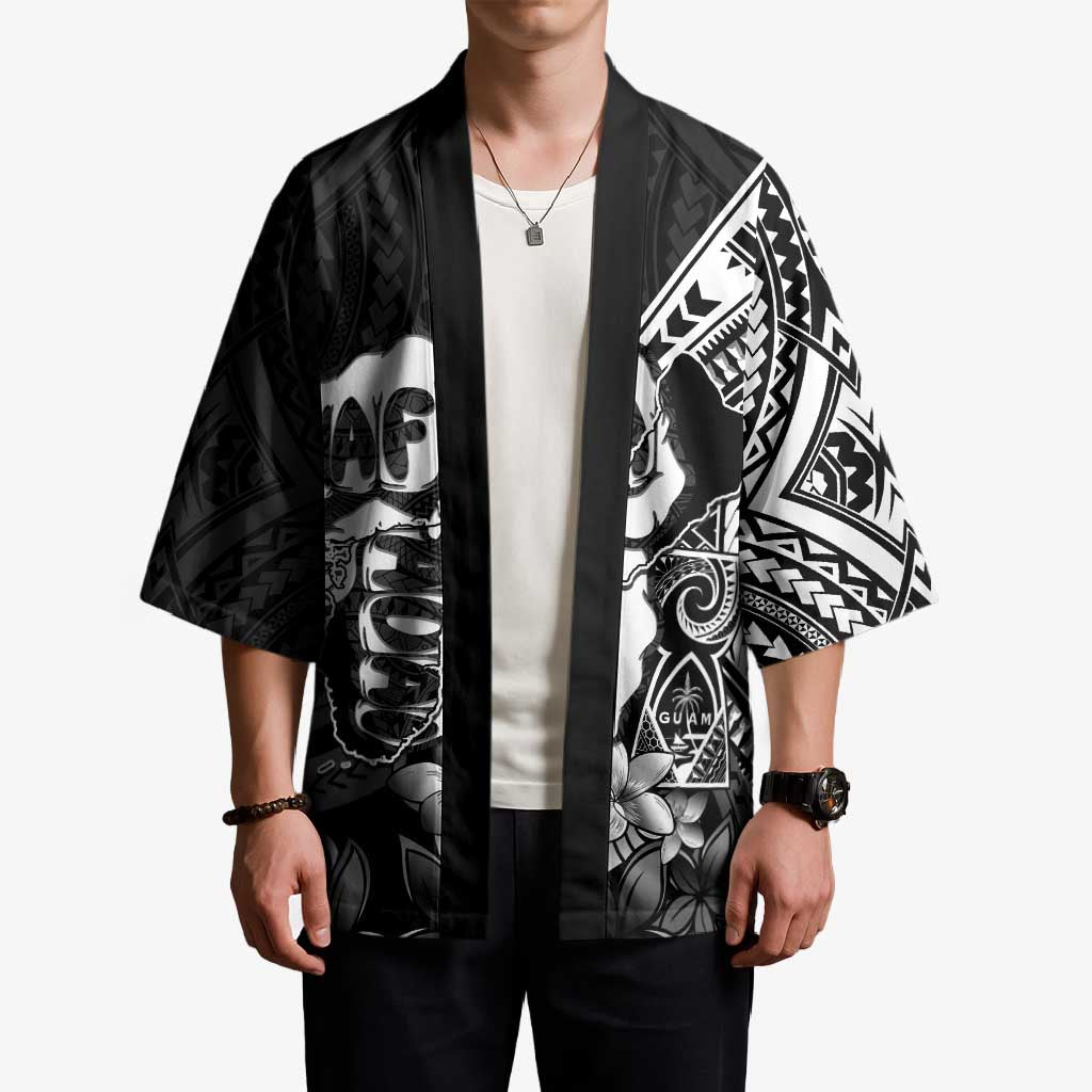 Hafa Adai Guam Discovery Day Kimono Chamorro Latte Stone Hand Black Version LT14 - Polynesian Pride