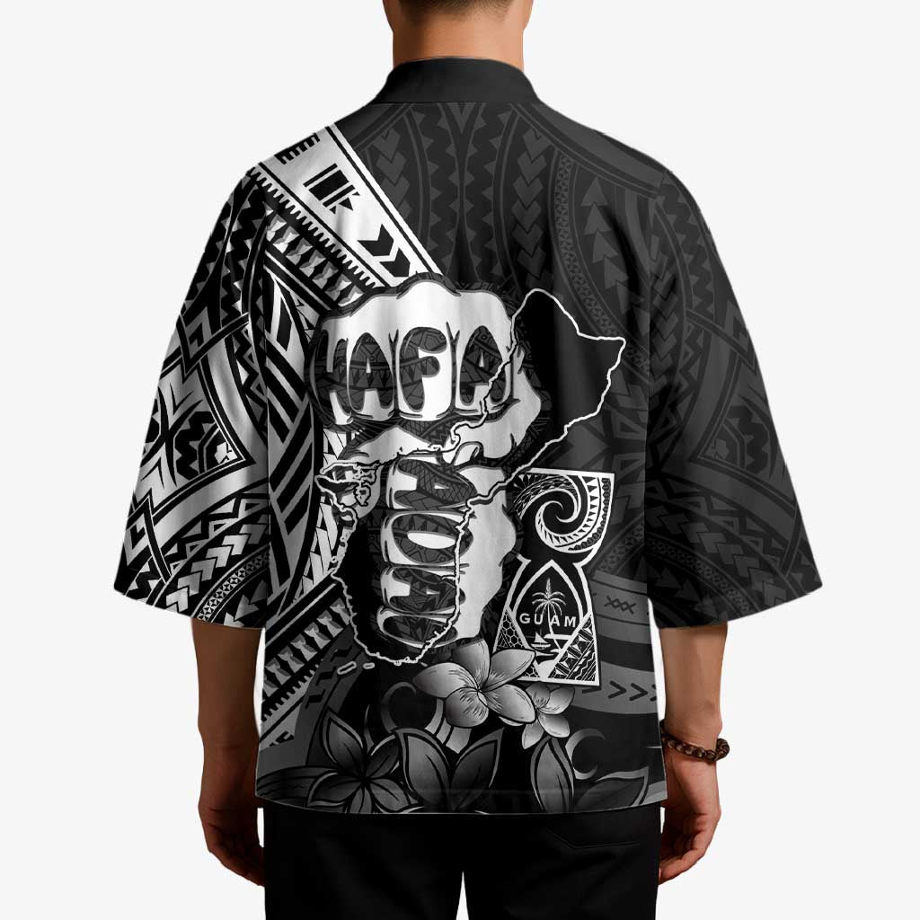 Hafa Adai Guam Discovery Day Kimono Chamorro Latte Stone Hand Black Version LT14 - Polynesian Pride