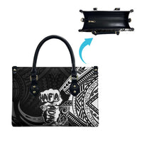 Hafa Adai Guam Discovery Day Leather Bag Chamorro Latte Stone Hand Black Version LT14 - Polynesian Pride