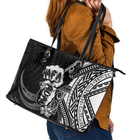 Hafa Adai Guam Discovery Day Leather Tote Bag Chamorro Latte Stone Hand Black Version