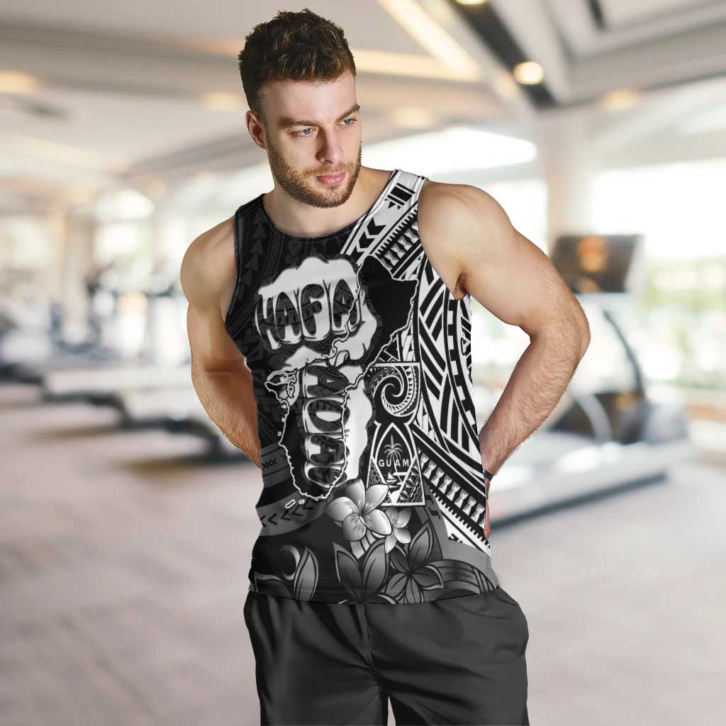 Hafa Adai Guam Discovery Day Men Tank Top Chamorro Latte Stone Hand Black Version LT14 Black - Polynesian Pride