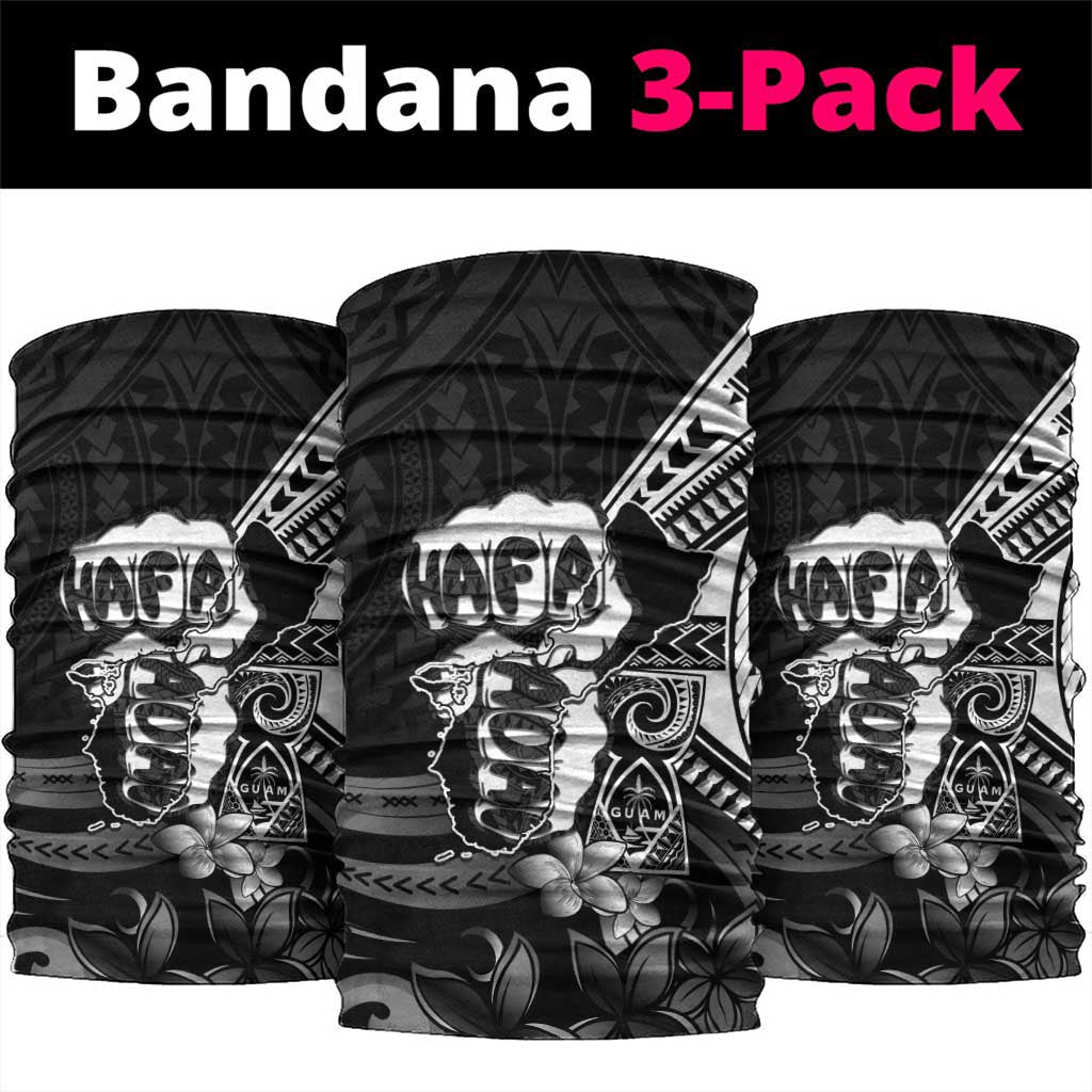 Hafa Adai Guam Discovery Day Neck Gaiter Chamorro Latte Stone Hand Black Version LT14 package One Size: 25*50cm Black - Polynesian Pride
