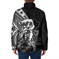 Hafa Adai Guam Discovery Day Padded Jacket Chamorro Latte Stone Hand Black Version LT14 - Polynesian Pride
