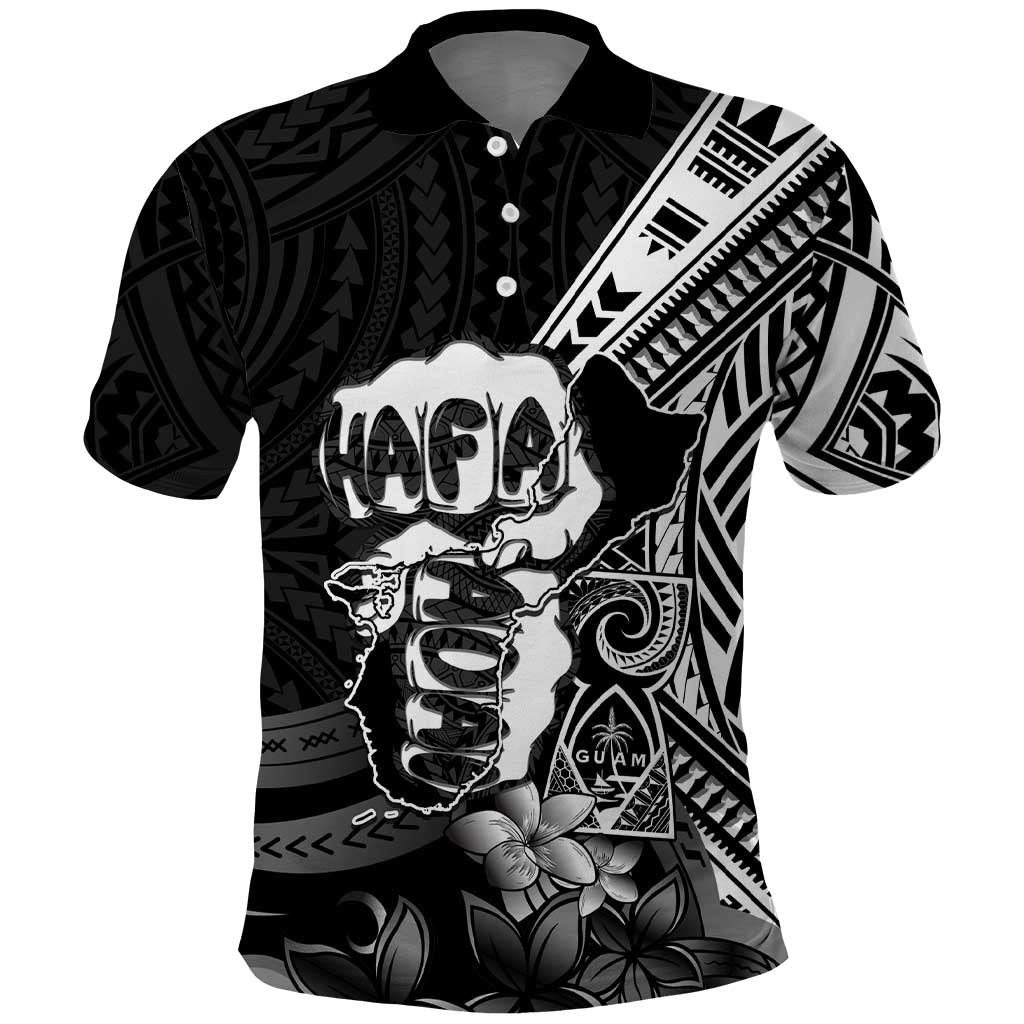 Hafa Adai Guam Discovery Day Polo Shirt Chamorro Latte Stone Hand Black Version LT14 Black - Polynesian Pride