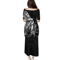 Hafa Adai Guam Discovery Day Puletasi Chamorro Latte Stone Hand Black Version LT14 - Polynesian Pride