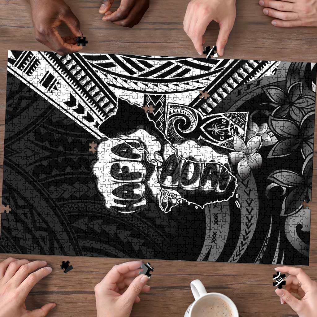 Hafa Adai Guam Discovery Day Puzzle Chamorro Latte Stone Hand Black Version LT14 - Polynesian Pride