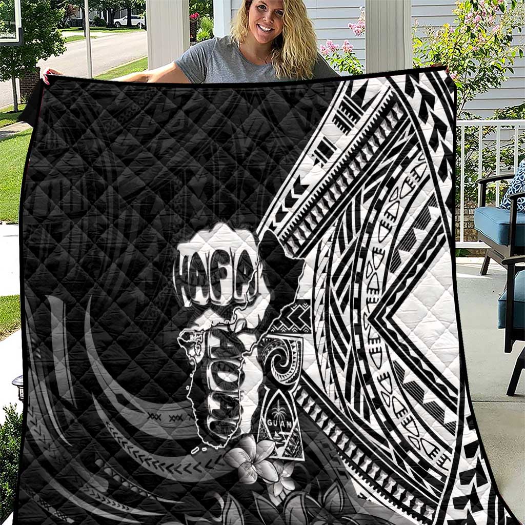Hafa Adai Guam Discovery Day Quilt Chamorro Latte Stone Hand Black Version
