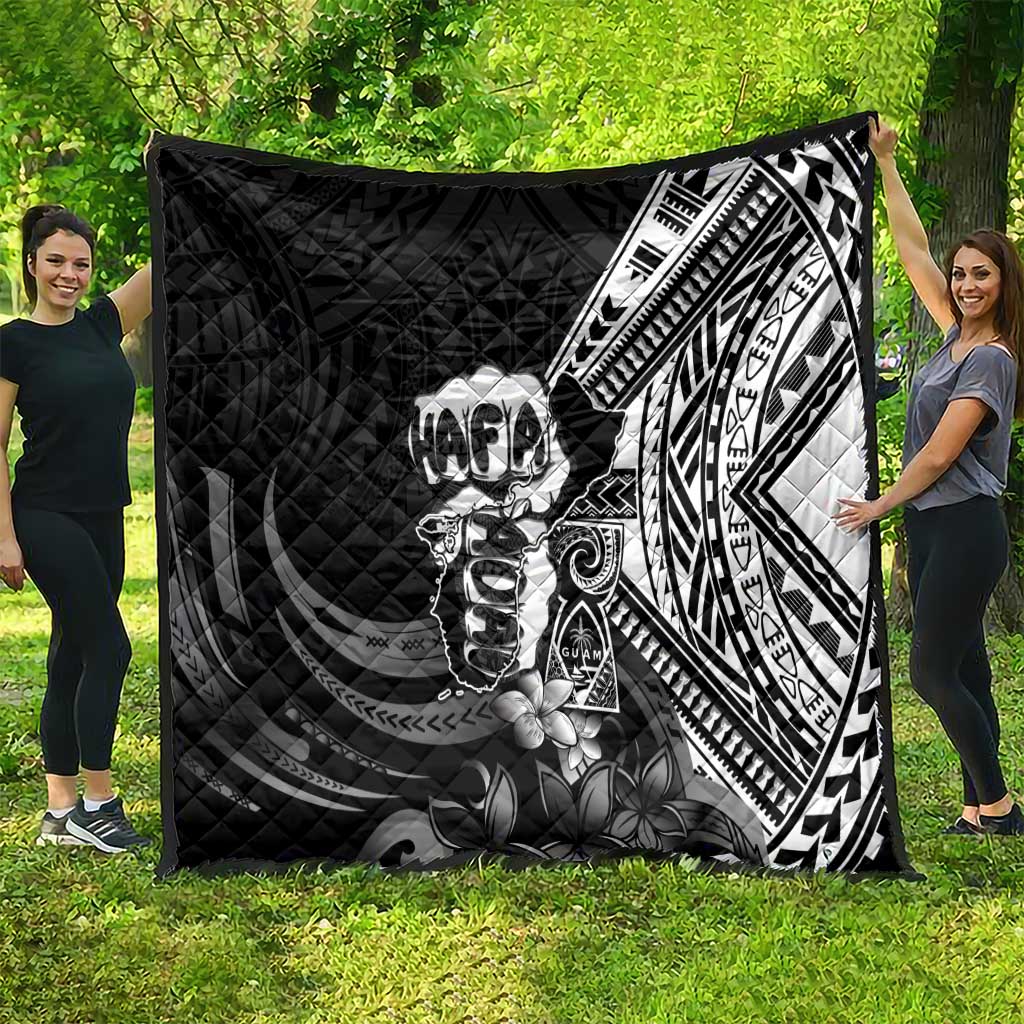 Hafa Adai Guam Discovery Day Quilt Chamorro Latte Stone Hand Black Version LT14 - Polynesian Pride