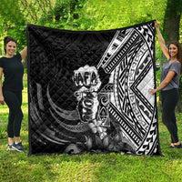 Hafa Adai Guam Discovery Day Quilt Chamorro Latte Stone Hand Black Version LT14 - Polynesian Pride