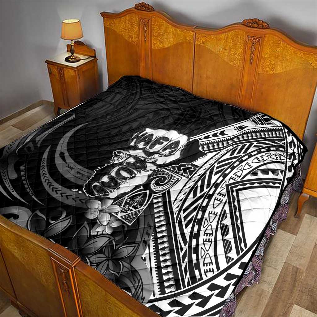 Hafa Adai Guam Discovery Day Quilt Chamorro Latte Stone Hand Black Version LT14 - Polynesian Pride