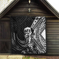 Hafa Adai Guam Discovery Day Quilt Chamorro Latte Stone Hand Black Version LT14 - Polynesian Pride