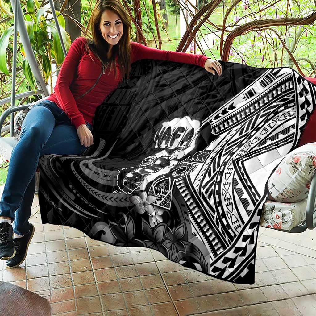 Hafa Adai Guam Discovery Day Quilt Chamorro Latte Stone Hand Black Version LT14 - Polynesian Pride