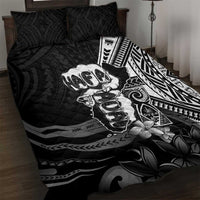 Hafa Adai Guam Discovery Day Quilt Bed Set Chamorro Latte Stone Hand Black Version LT14 Black - Polynesian Pride