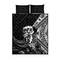 Hafa Adai Guam Discovery Day Quilt Bed Set Chamorro Latte Stone Hand Black Version LT14 - Polynesian Pride