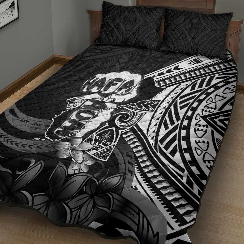 Hafa Adai Guam Discovery Day Quilt Bed Set Chamorro Latte Stone Hand Black Version LT14 - Polynesian Pride