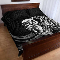 Hafa Adai Guam Discovery Day Quilt Bed Set Chamorro Latte Stone Hand Black Version LT14 - Polynesian Pride
