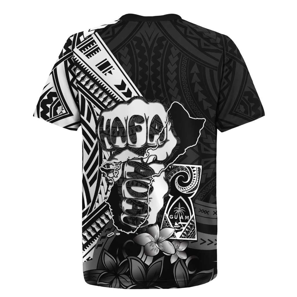 Hafa Adai Guam Discovery Day Rugby Jersey Chamorro Latte Stone Hand Black Version