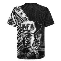 Hafa Adai Guam Discovery Day Rugby Jersey Chamorro Latte Stone Hand Black Version