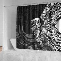 Hafa Adai Guam Discovery Day Shower Curtain Chamorro Latte Stone Hand Black Version LT14 - Polynesian Pride