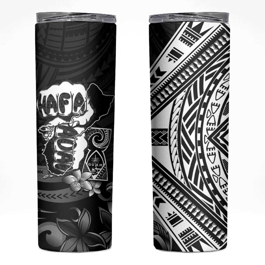 Hafa Adai Guam Discovery Day Skinny Tumbler Chamorro Latte Stone Hand Black Version