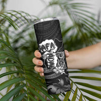 Hafa Adai Guam Discovery Day Skinny Tumbler Chamorro Latte Stone Hand Black Version