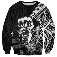 Hafa Adai Guam Discovery Day Sweatshirt Chamorro Latte Stone Hand Black Version LT14 Unisex Black - Polynesian Pride