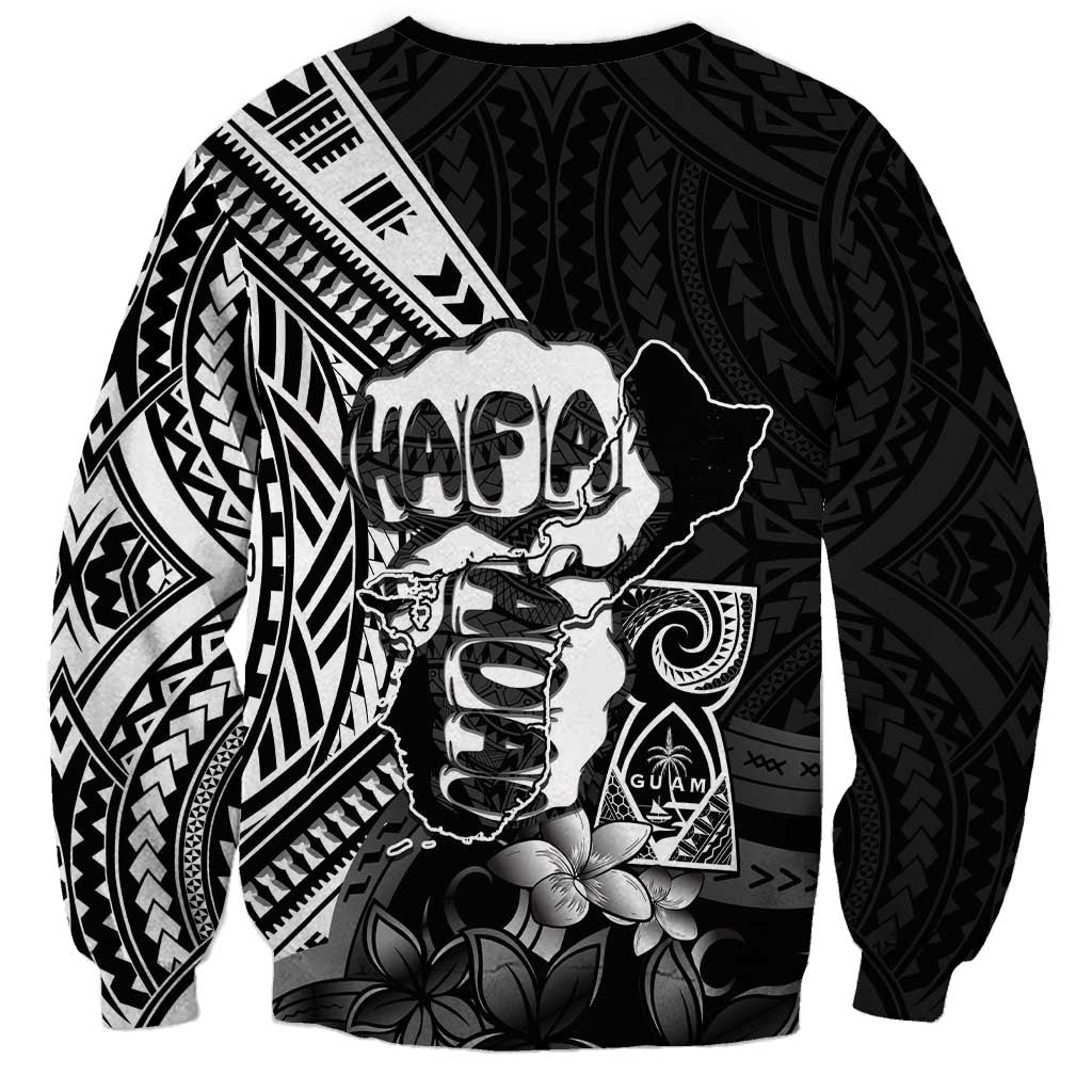 Hafa Adai Guam Discovery Day Sweatshirt Chamorro Latte Stone Hand Black Version LT14 - Polynesian Pride