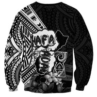 Hafa Adai Guam Discovery Day Sweatshirt Chamorro Latte Stone Hand Black Version LT14 - Polynesian Pride