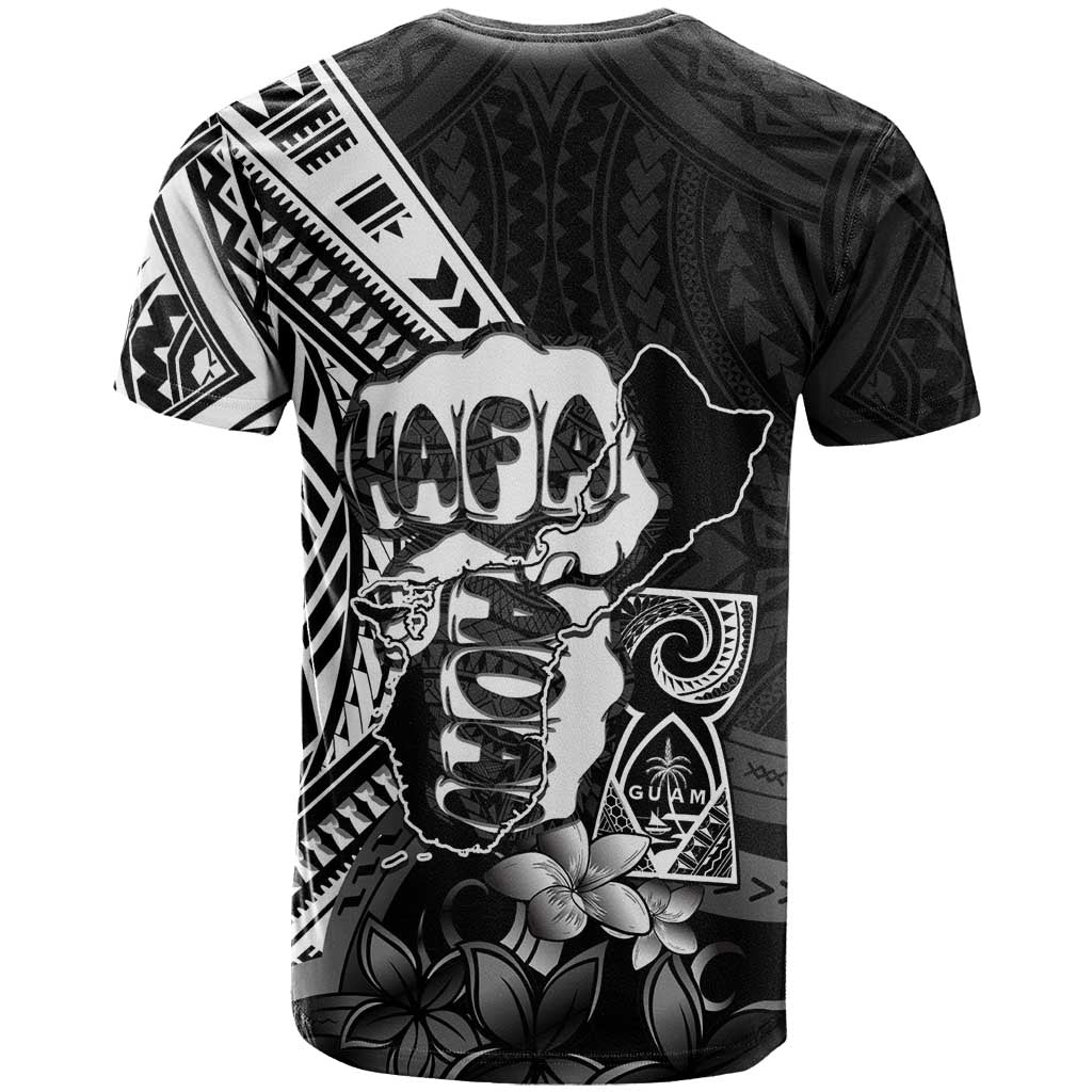 Hafa Adai Guam Discovery Day T Shirt Chamorro Latte Stone Hand Black Version LT14 - Polynesian Pride
