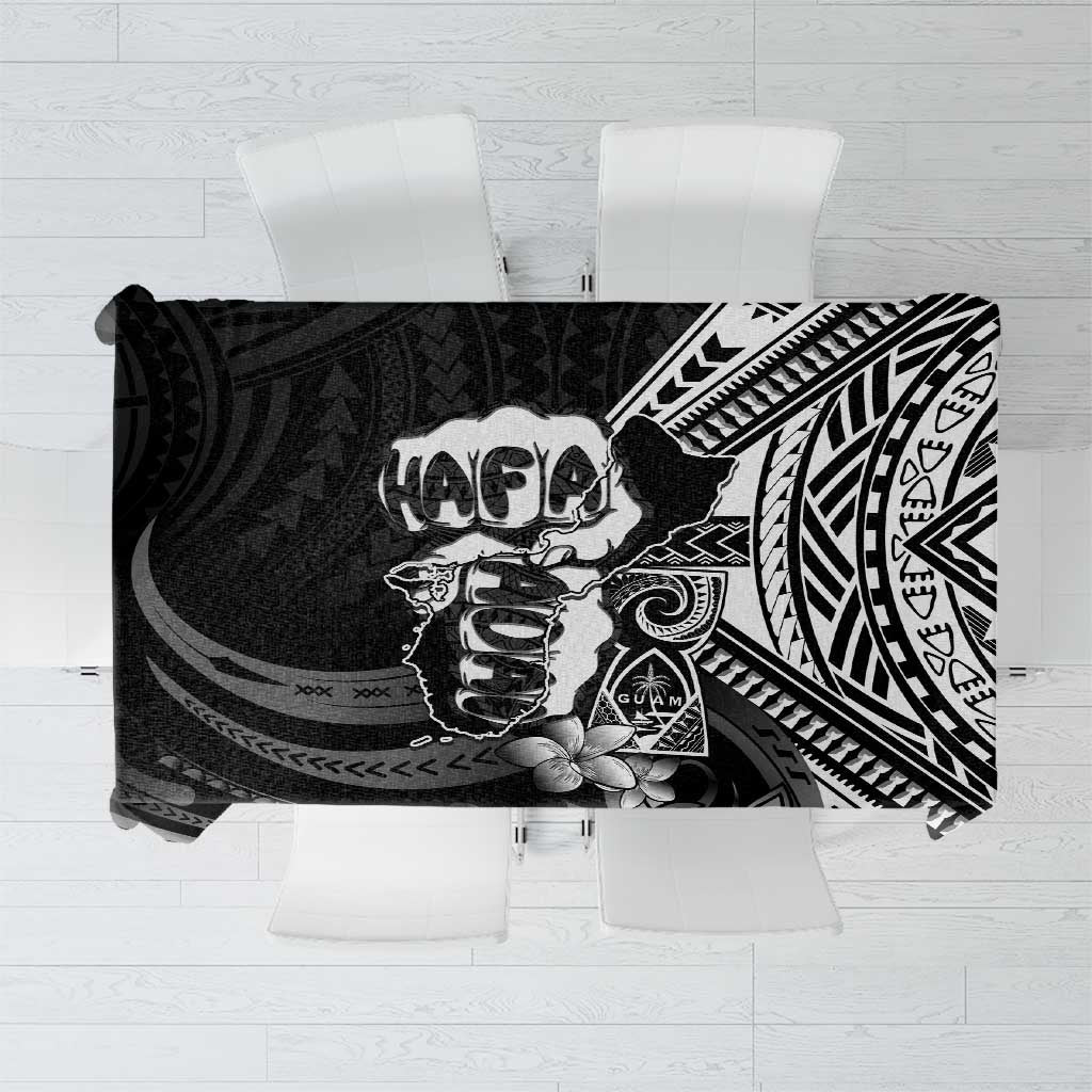 Hafa Adai Guam Discovery Day Tablecloth Chamorro Latte Stone Hand Black Version LT14 Black - Polynesian Pride