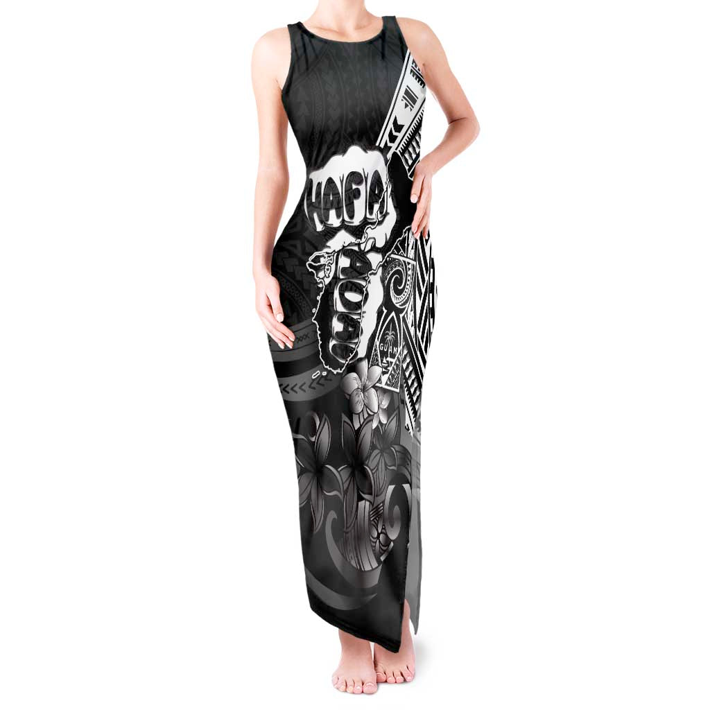 Hafa Adai Guam Discovery Day Tank Maxi Dress Chamorro Latte Stone Hand Black Version