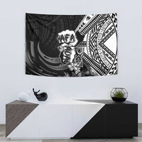 Hafa Adai Guam Discovery Day Tapestry Chamorro Latte Stone Hand Black Version