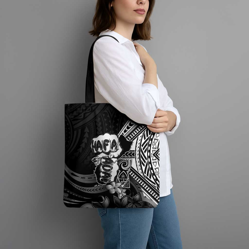 Hafa Adai Guam Discovery Day Tote Bag Chamorro Latte Stone Hand Black Version LT14 - Polynesian Pride
