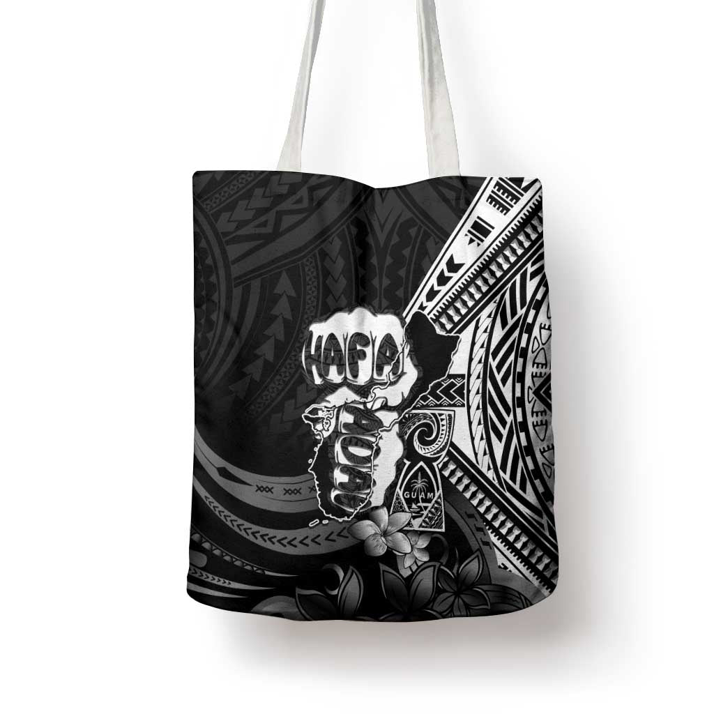 Hafa Adai Guam Discovery Day Tote Bag Chamorro Latte Stone Hand Black Version LT14 - Polynesian Pride