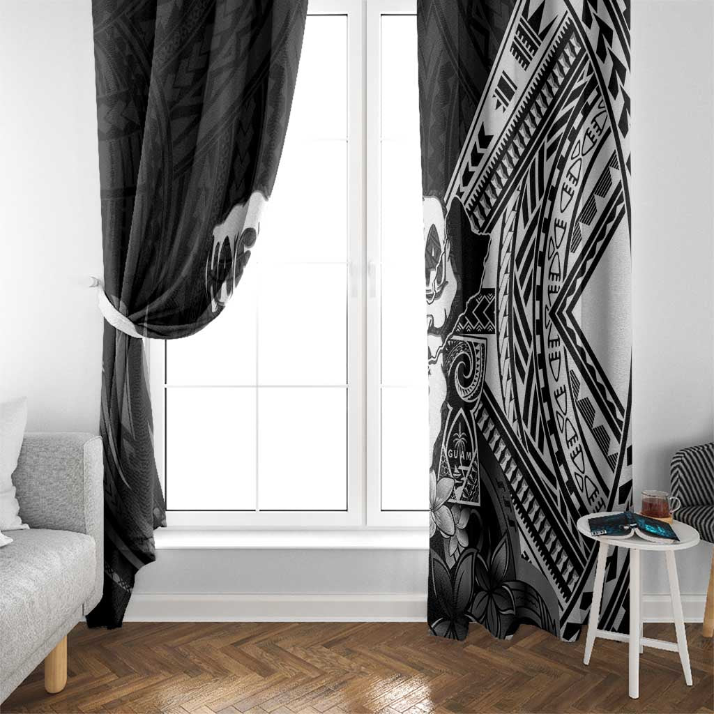 Hafa Adai Guam Discovery Day Window Curtain Chamorro Latte Stone Hand Black Version LT14 - Polynesian Pride