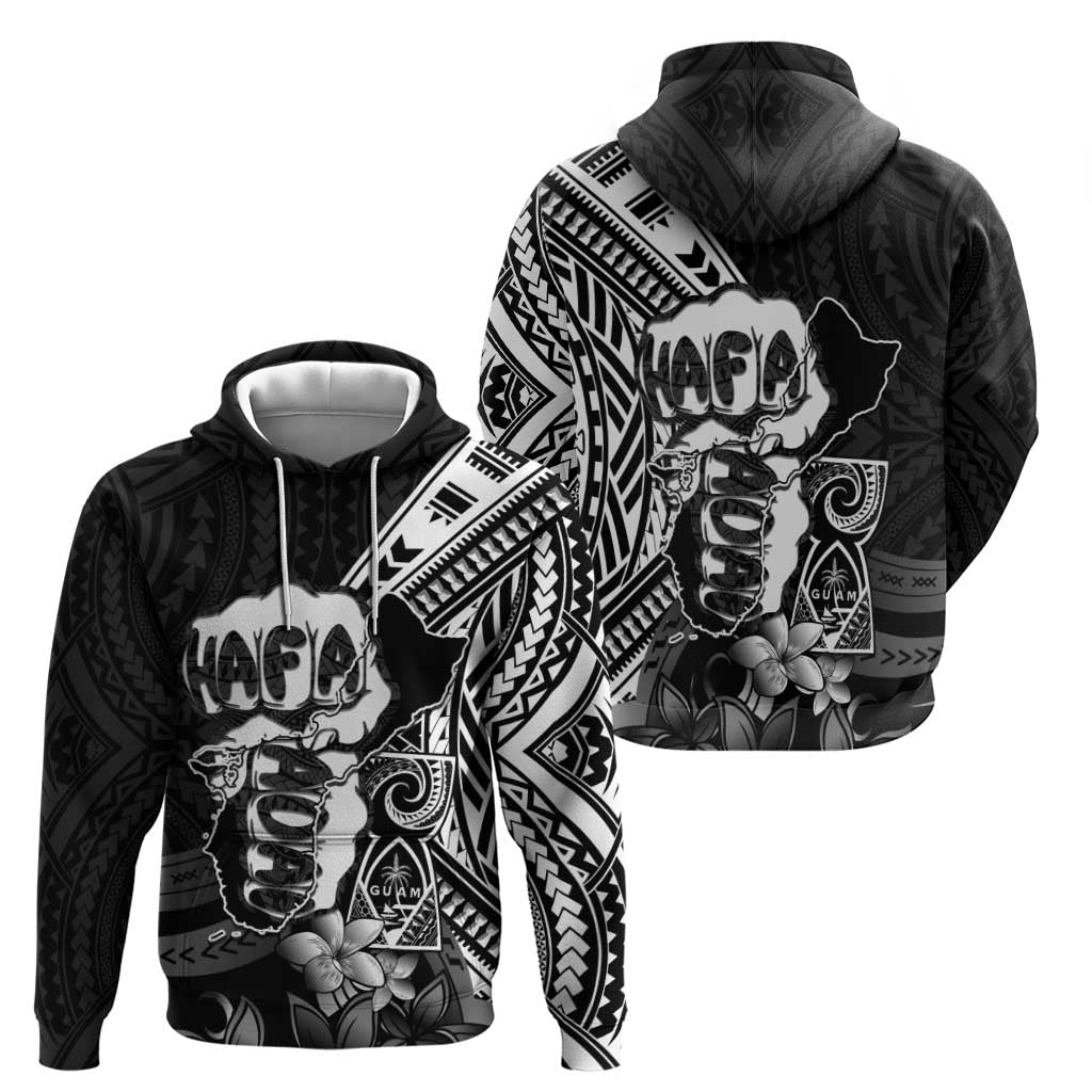 Hafa Adai Guam Discovery Day Zip Hoodie Chamorro Latte Stone Hand Black Version LT14 - Polynesian Pride
