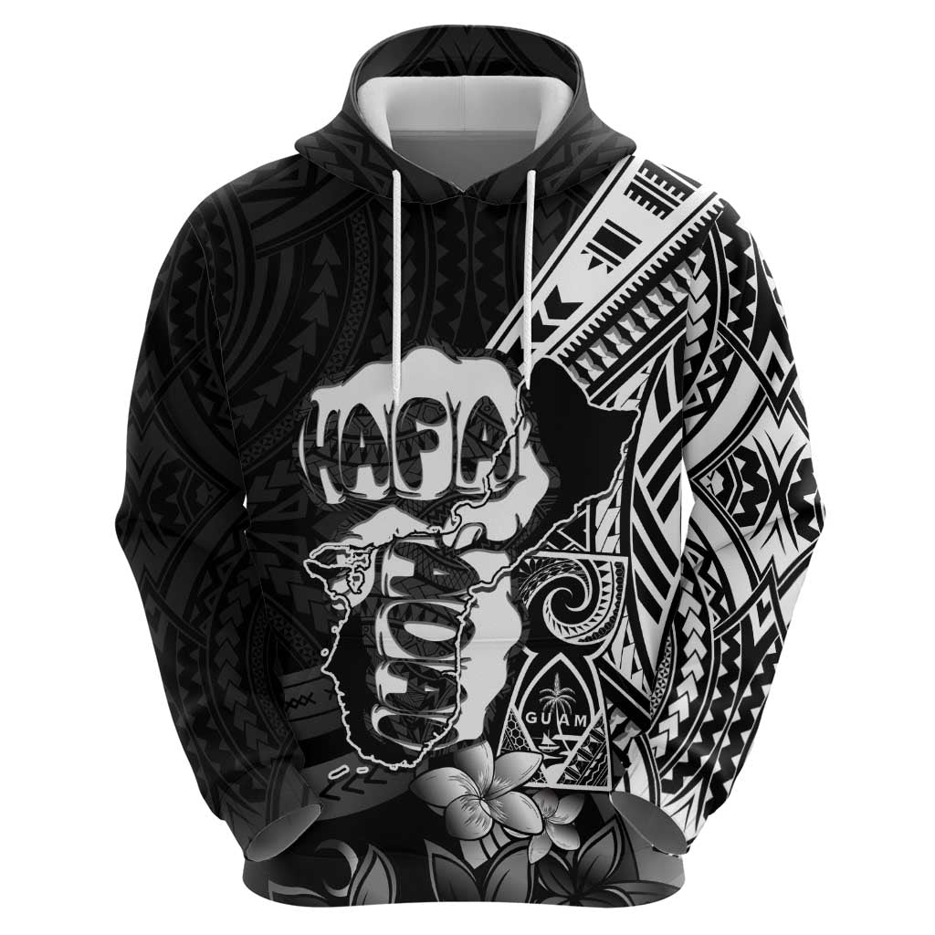 Hafa Adai Guam Discovery Day Zip Hoodie Chamorro Latte Stone Hand Black Version LT14 - Polynesian Pride