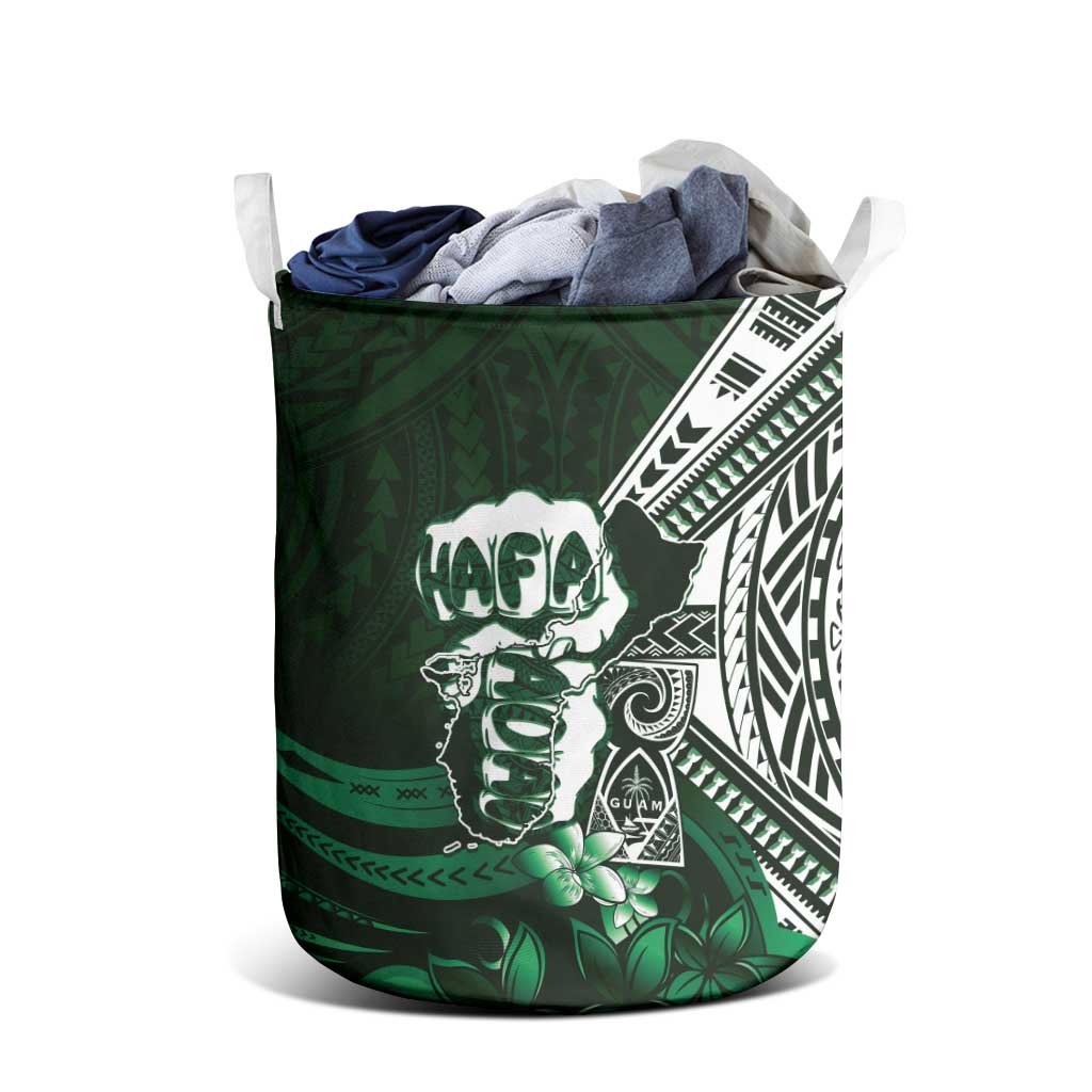 Hafa Adai Guam Discovery Day Laundry Basket Chamorro Latte Stone Hand Green Version LT14 - Polynesian Pride