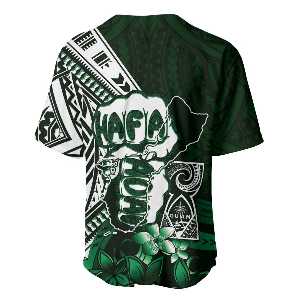 Hafa Adai Guam Discovery Day Baseball Jersey Chamorro Latte Stone Hand Green Version LT14 - Polynesian Pride