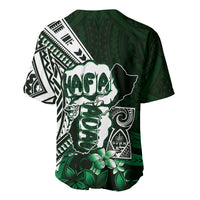 Hafa Adai Guam Discovery Day Baseball Jersey Chamorro Latte Stone Hand Green Version LT14 - Polynesian Pride